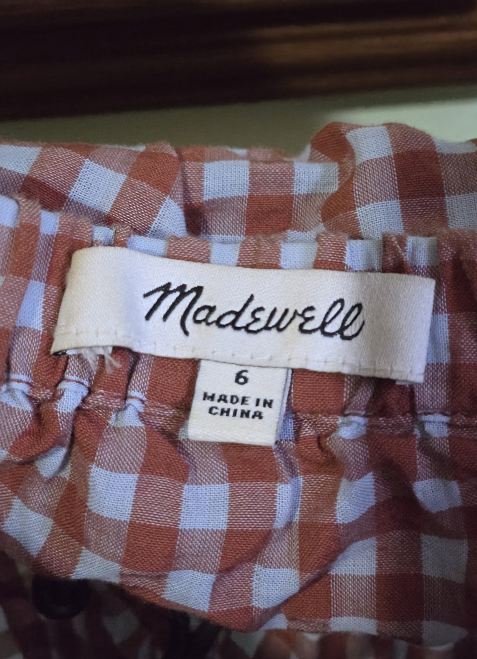 Madwell Gingham Seersucker Top 6 - Picture 7 of 7